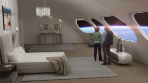 Propuesta de habitación en el Hotel Espacial Von Braun (Foto: Fundación Gateway)