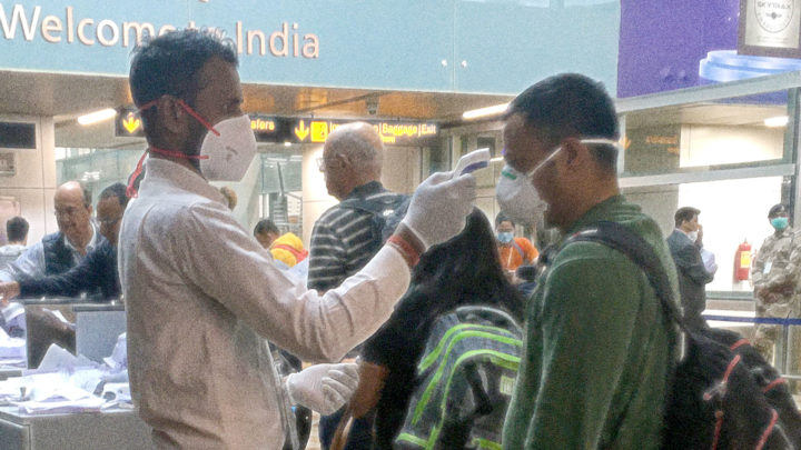 Coronavirus COVID-19 screening at Indira Gandhi International Airport in New Delhi, India