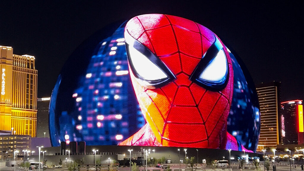 Anuncio de 'Marvel's Spider-Man 2' en Sphere | 'Marvel's Spider-Man 2' ad on Sphere